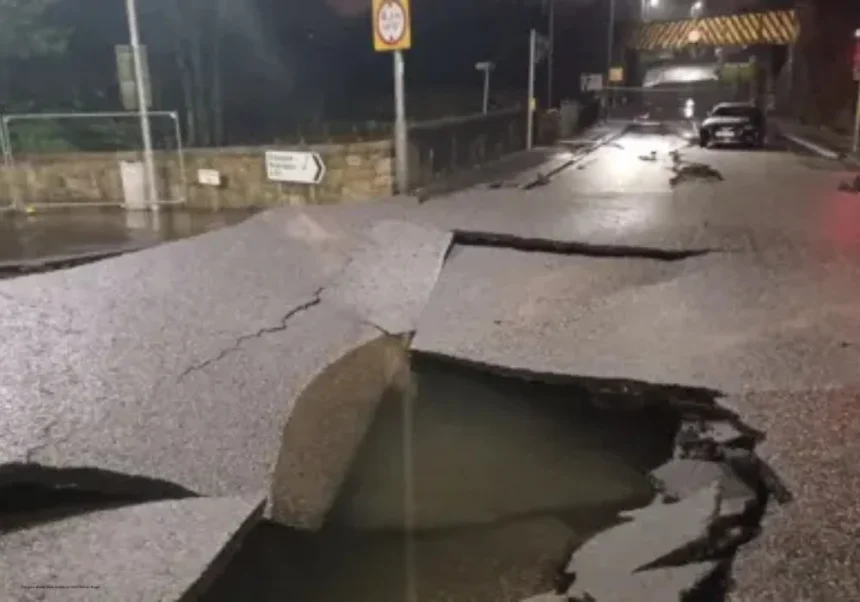 Glasgow Water Main Break on Shettleston Road
