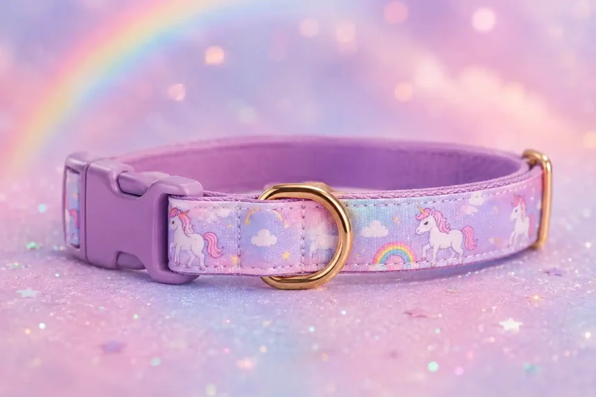 lucy & co. unicorn magic dog collar
